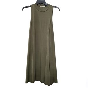 Mikey and Joey Womens Medium Olive Green Mock Neck Dress Used Great Cond…
